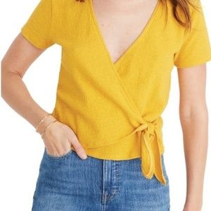 Madewell Texture & Thread Wrap-Tie Top